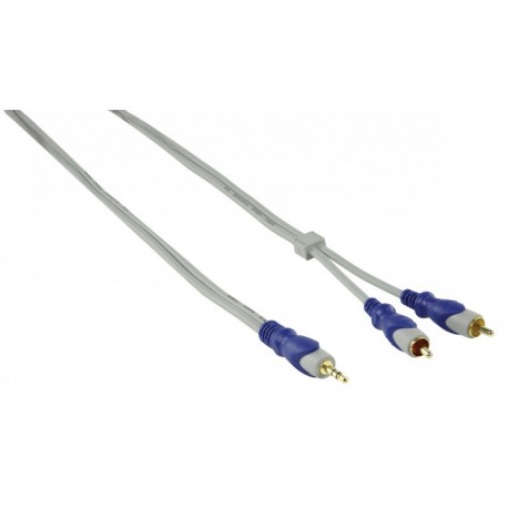 Kabel 3.5mm stereo mannelijk - 2 x RCA mannelijk Kabel 3.5mm stereo mannelijk - 2 x RCA mannelijk